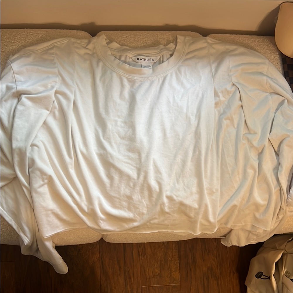 Athleta White Long Sleeve Tee